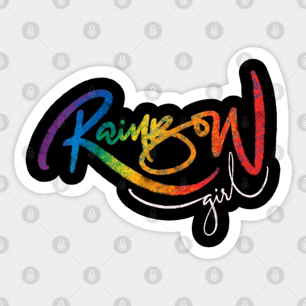 Rainbow Girl Sticker by Brushtype